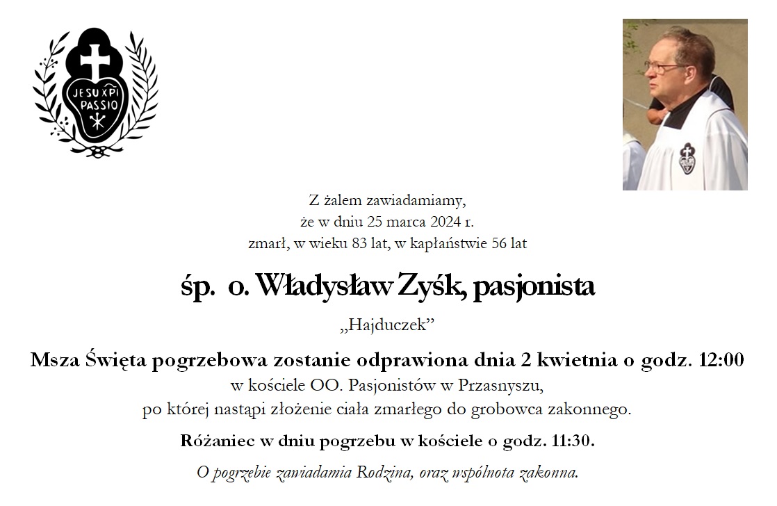 Read more about the article św.p. o. Władysław Zyśk